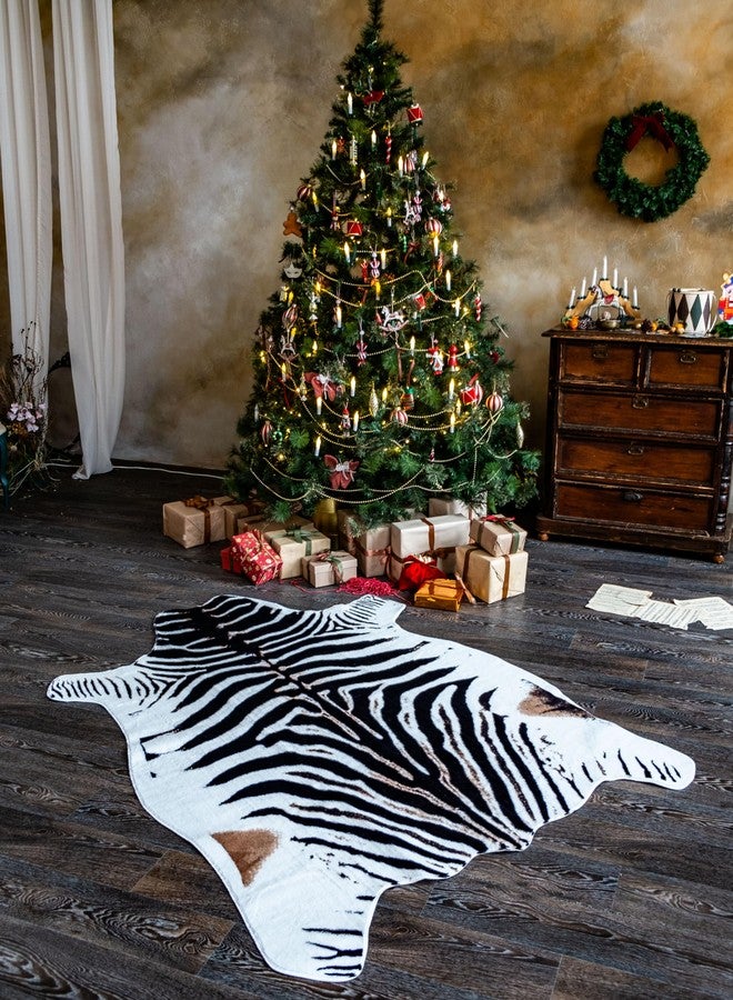 MustMat Zebra Rug for Living Room Decor(4.6ft x 6.6ft) - Faux Fur Animal Print Carpet in Black and White - Perfect for Bedroom, Office, or Nursery - Image 5